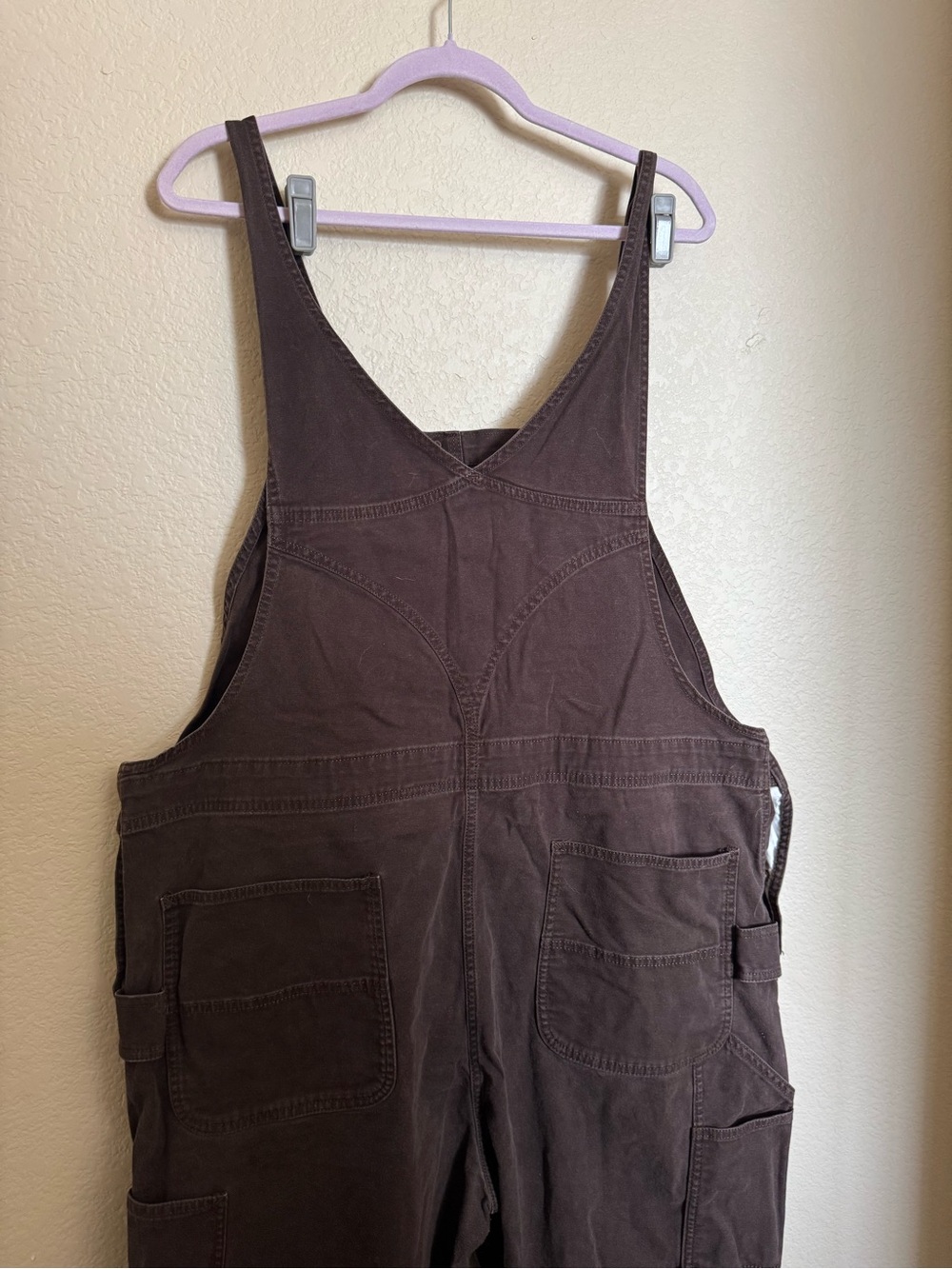 Y2K Carhartt Double Knee Ashland Dark Brown Bib Overalls ~ Size XXL Tall - Picture 5 of 6